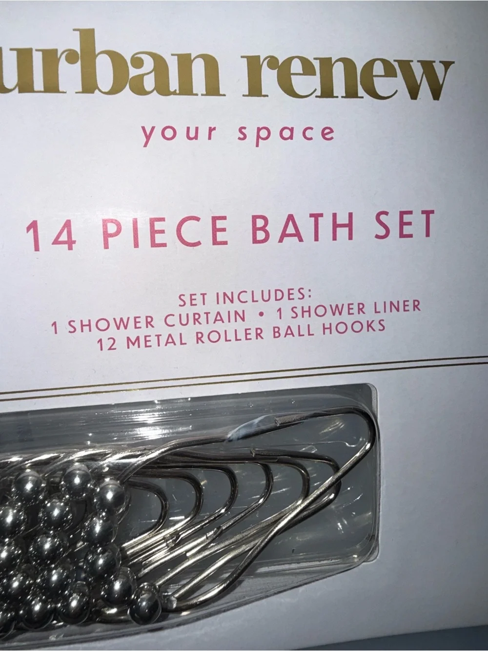 Urban Renew Cherry Print Shower Curtain in Black and Red 14 pc bath set new